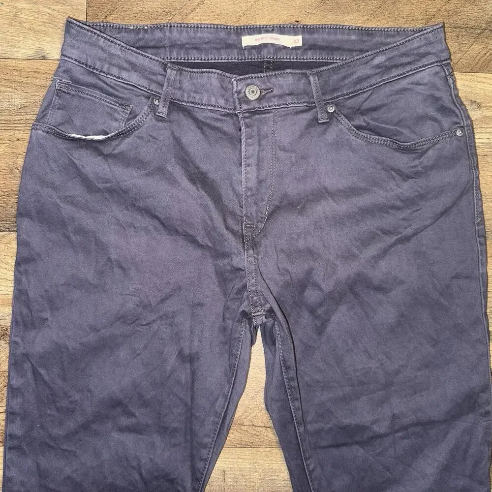 Levi's 514 Jeans Men's 32x30 Slate Blue Sunwashed Mid Rise Skinny White Tab‎